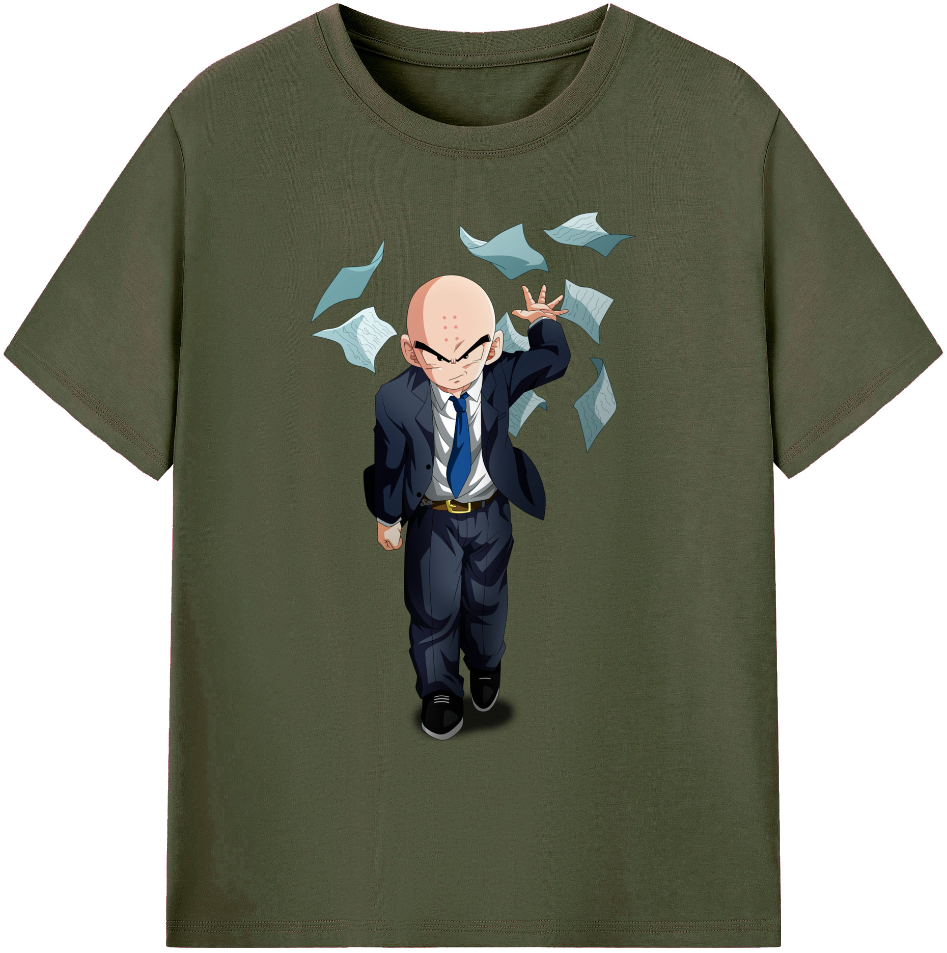 （画像用） ドラゴンボール クリリン DRAGON BALL krillin 綿100％ メンズ半袖Tシャツ｜肌触りやわらか＆通気性